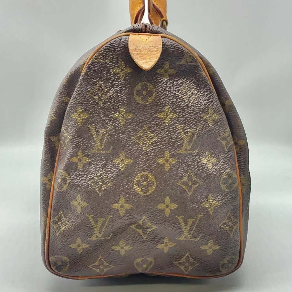 Auth Louis Vuitton Monogram Old Speedy 35  Handbag W/Dustbag/Lock - Picture 6 of 16